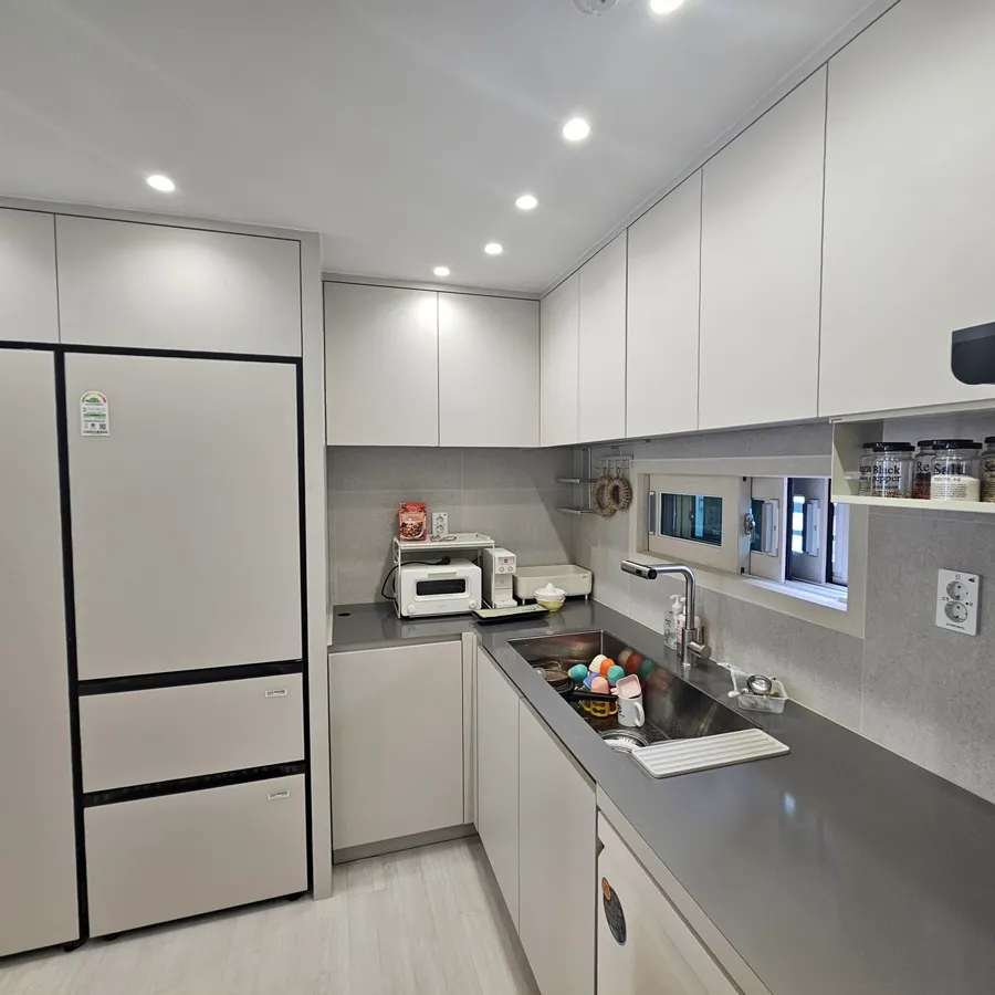 일산동구 장항동 빌트인 싱크대 리폼 후기 - 스테인리스 상판과 사각싱크볼로 완전 변신! 시공사례 사진