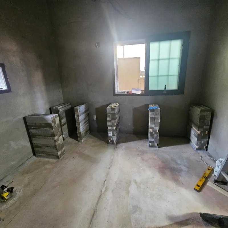 [싱크대장김상진] 벽돌 위 빈티지 스테인리스 상판 제작 시공후기 - 강원도 원주 시공사례 사진