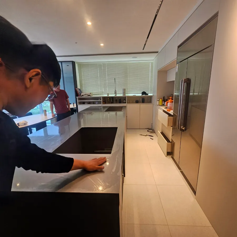 대전 세종시 3t 스테인리스 상판 PPF 시공 후기 - 싱크대장김상진 시공사례 사진