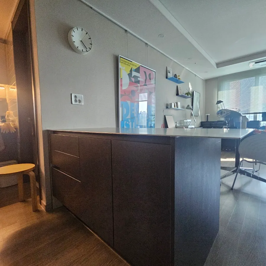 의정부 소형 스테인리스 아일랜드 상판 시공 후기 - 바이브레이션 5t 무광 마감 시공사례 사진