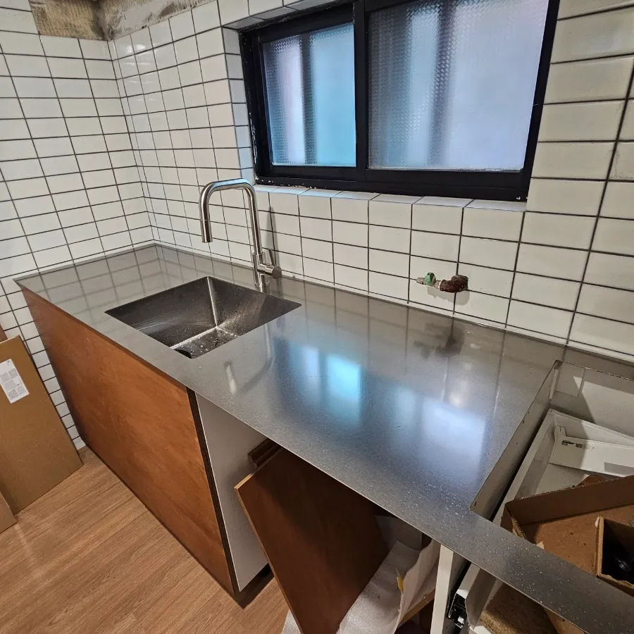 종로구 원목 싱크대 스테인리스 상판 시공 후기 - 싱크대장김상진 작업기 시공사례 사진