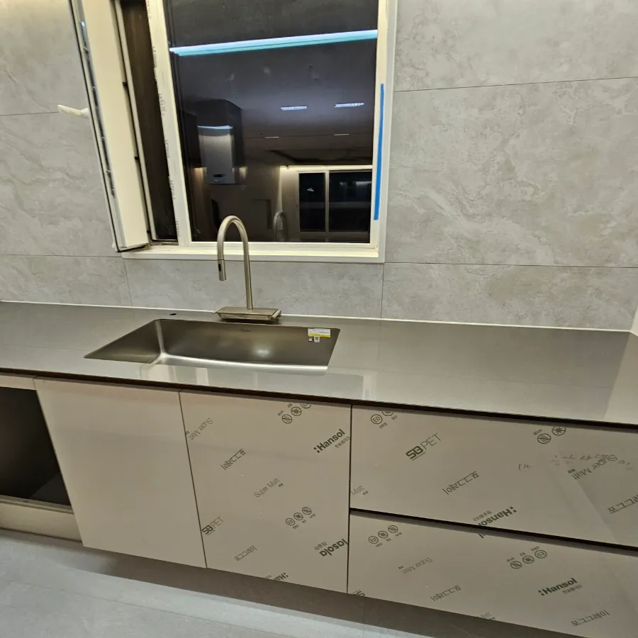 성남 스테인리스 3t 상판 시공후기 - 싱크대장김상진의 고급 인테리어 작업 시공사례 사진