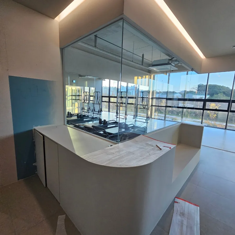 당진 상가 스테인리스 상판 카운터 시공 후기 - 정밀 실측부터 벽체 마감까지 시공사례 사진