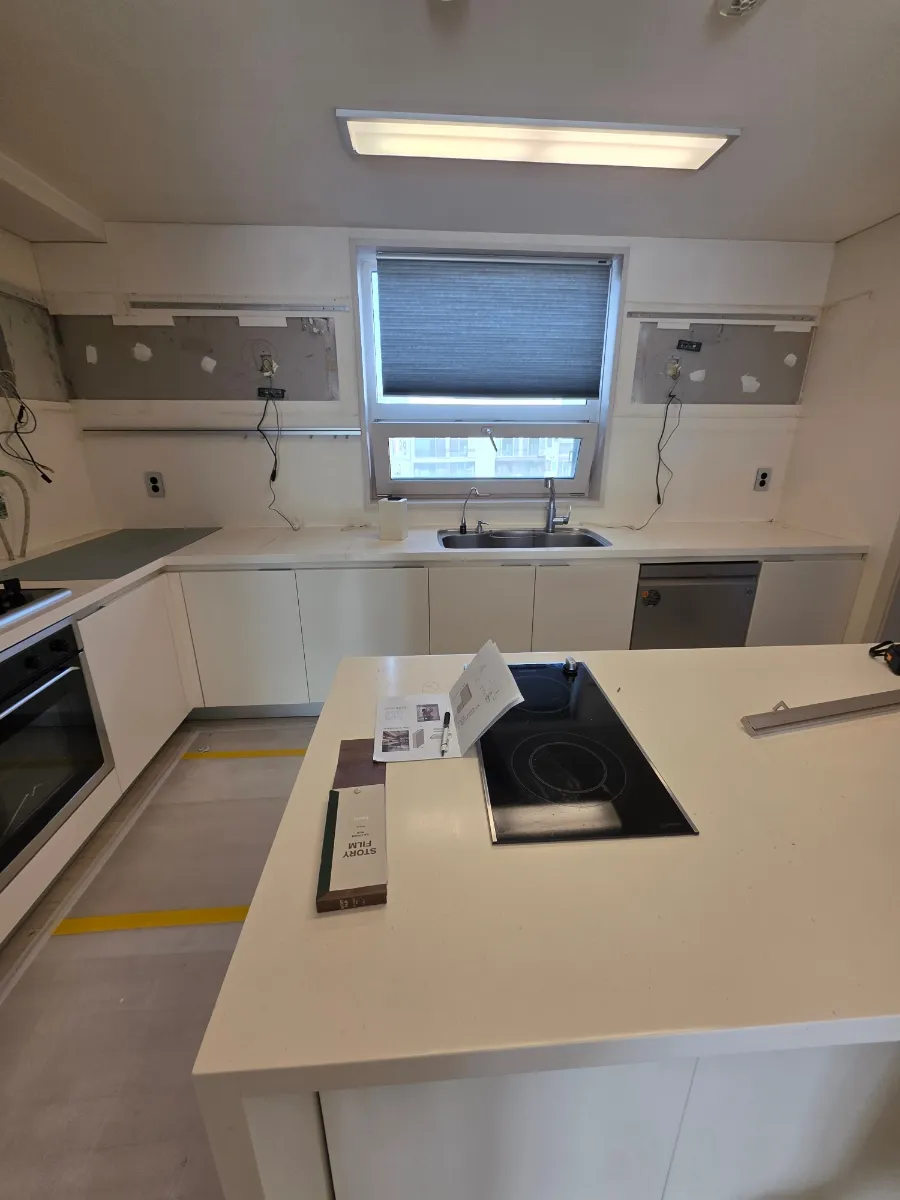 용산 청암자이 싱크대 스테인리스 상판 실측 후기 - 싱크대장김상진 시공사례 사진