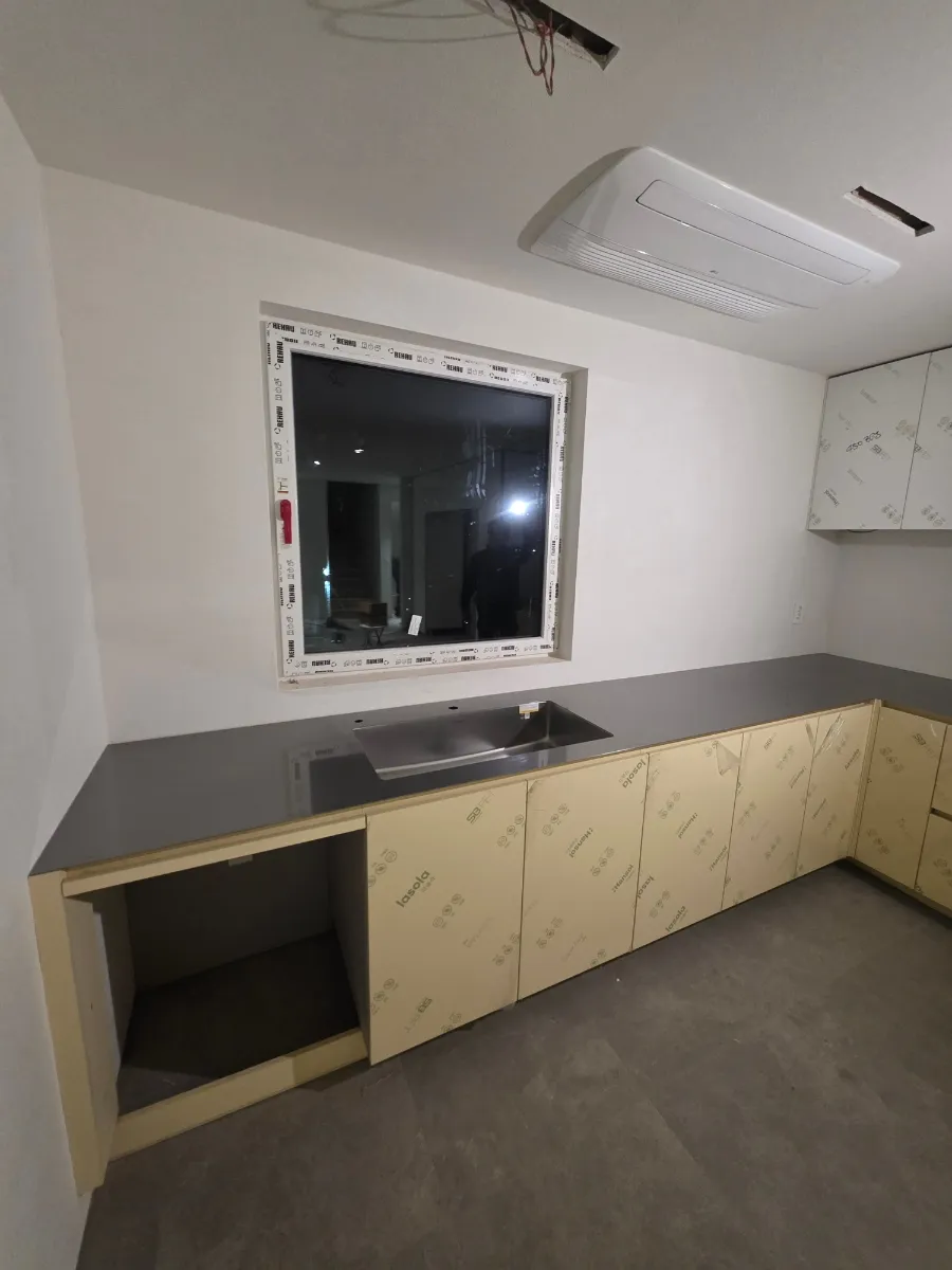 경기도 광주 옐로우 싱크대 스테인리스 상판 시공 후기 - 싱크대장김상진 시공사례 사진