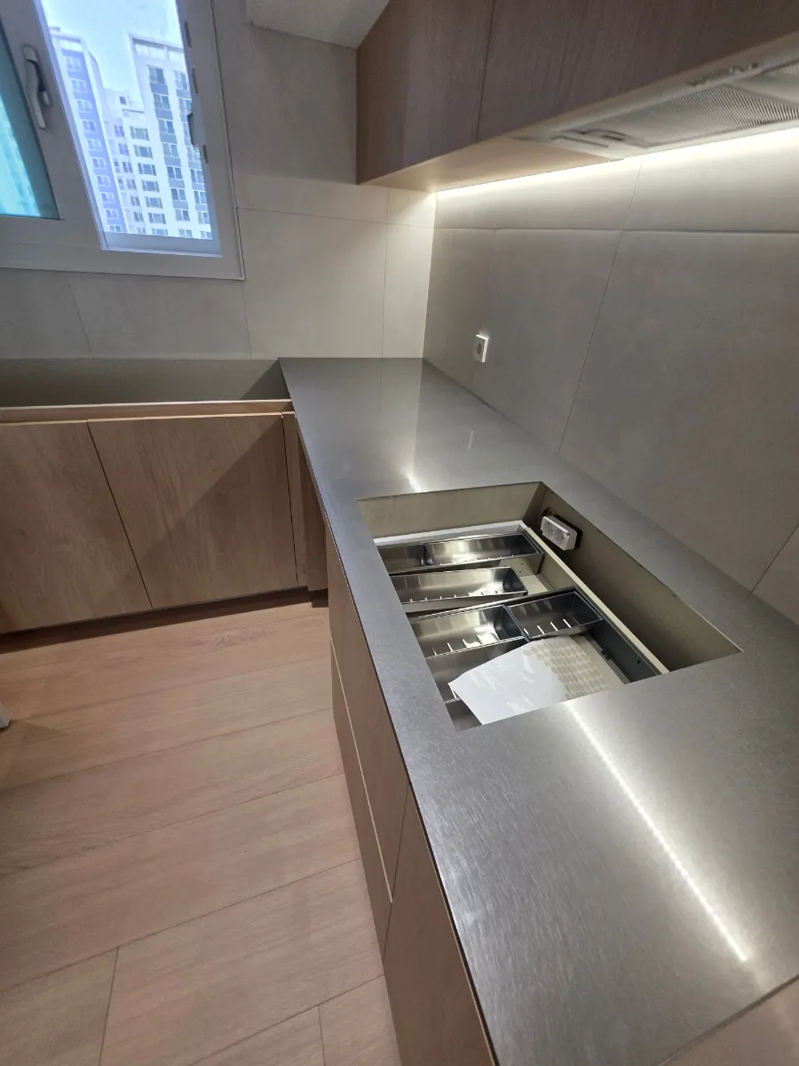 [싱크대장김상진] 서울센트럴자이 조슈아라이트 스테인리스 상판 시공 후기 시공사례 사진